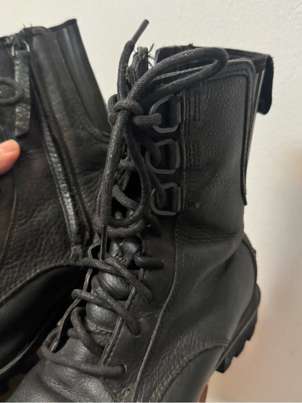 SORELS Phoenix Black Leather Combat Lace-Up Boots size 7 - Picture 12 of 16